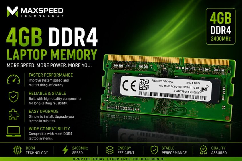 Refurbished Micron 4GB DDR4 2400MHz Laptop Memory 