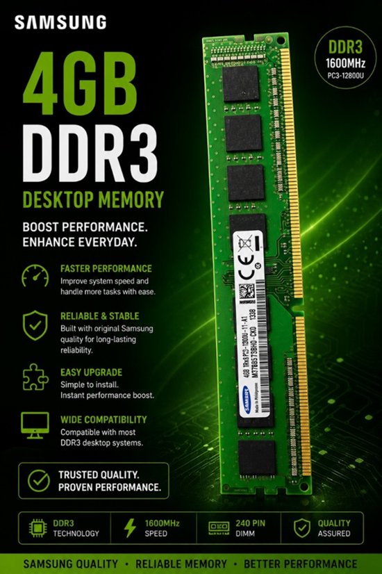 Refurbished Samsung 4GB DDR3 Desktop Memory 