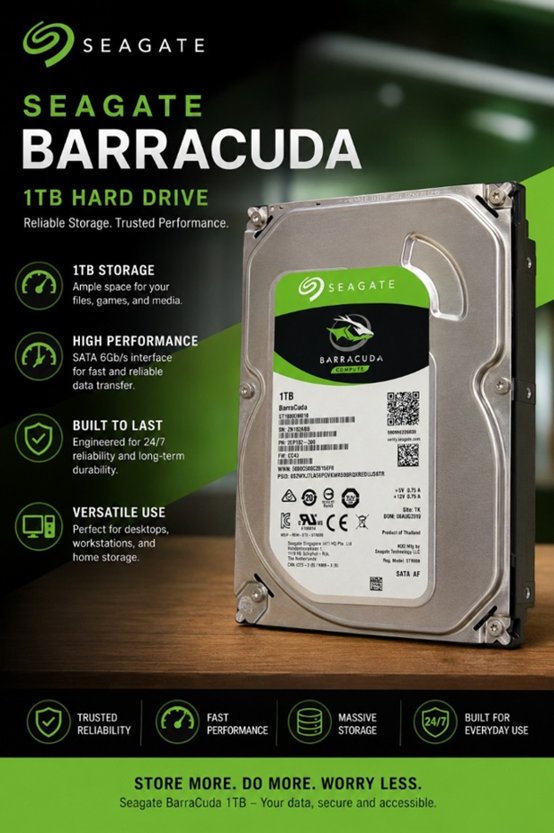 Refurbished Seagate Barracuda 1TB Hard Drive 